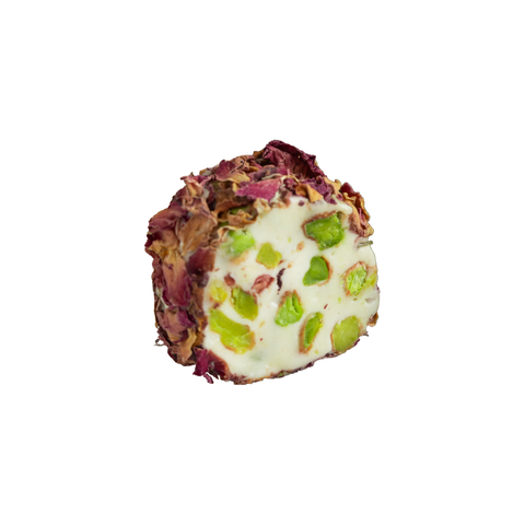 Nougat mit Rosenblätter