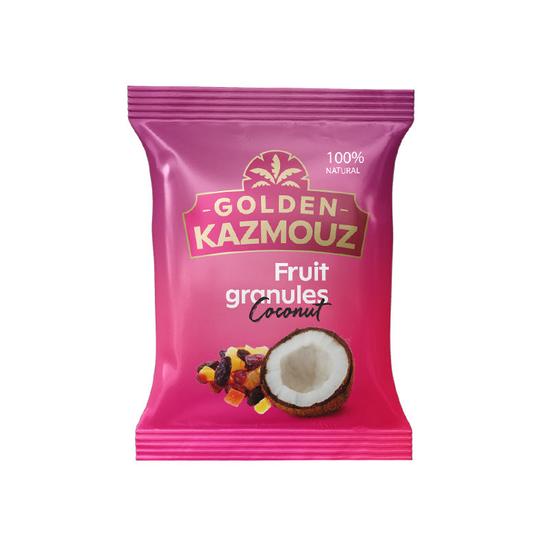 Kokosnuss-Süßigkeit mit getrockneten Fruchtstückchen 200g